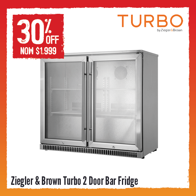 Now $1999 30% Off Ziegler & Brown 2 Door Bar Fridge | Shop Now